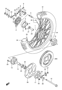 TS50 Rear wheel complete assy