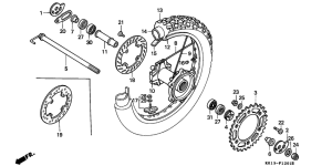 XR250R Rear wheel complete assy