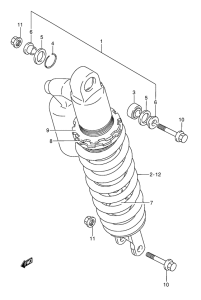 RMX250 Абсорбер удавный в сборе задний