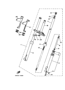 MR50 Front fork assy(ur silv