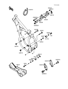 KX125 Рама ,крепежные детали