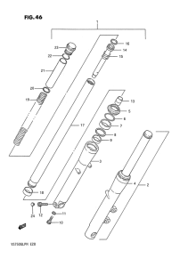 VS750 Вилка передней оси