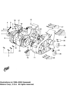KE100 Картер двигателя