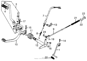 CB550 Change pedal + brake pedal + kick starter arm