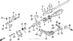 GL1100A Shift drum + shift fork 82