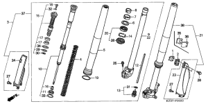 CR250R Вилка передней оси
