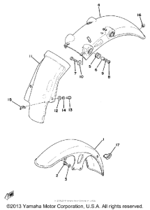 SR500F Front fender-rear fender