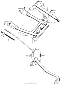 Z50A Swingarm + chain case + rake pedal