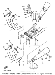 XJ700SC Выхлопная система