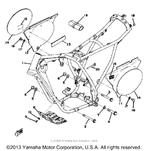 YZ100D Frame - side cover