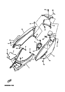 YP125E Боковая крышка