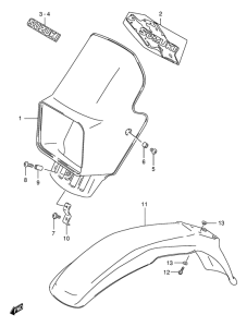 DR200 Headlamp cover  front fender