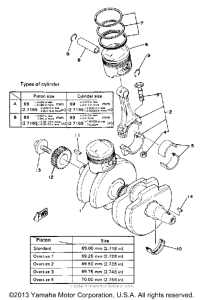 XS400-2E - 1978 Коленвал и поршни