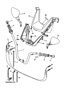 YP250 Рулевой рычаг и кабель