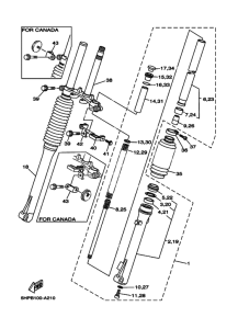 TTR125E Вилка передней оси