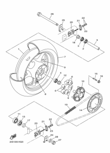 XJ6S Rear wheel complete assy