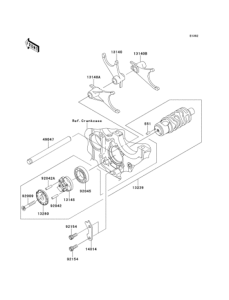 ZR1200 Gear change drum & forks