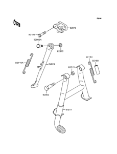 ZX400 Подножка