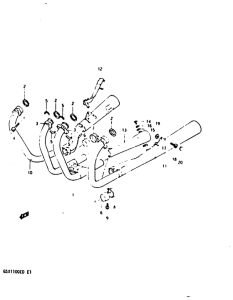 GSX1100 Muffler comp