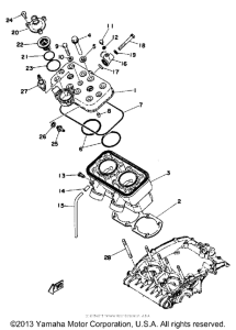 TZ350D Cylinder head-cylinder
