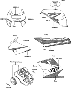 ZX1100 Decal(ebony / gray)