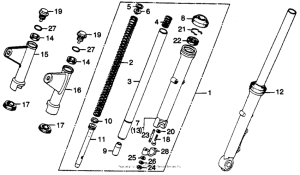CB400 Передняя вилка