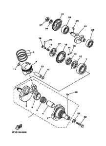 TW200E Коленчатый вал и Поршень