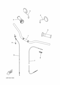 WR125R Рулевой рычаг и кабель
