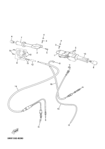 TZR50 Steering handle & cable