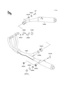 ZX1100 Muffler comp