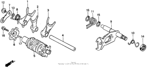 XR250L Вилки и валы выбора передач