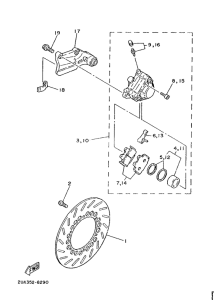 RD350LC Задний суппорт