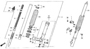 XL250R Передняя вилка