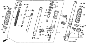 XR250R Вилка передней оси