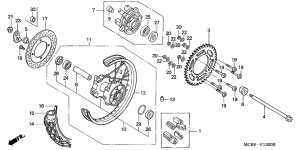 XL650V Rear wheel complete assy
