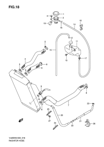 VL800 Радиатор hose