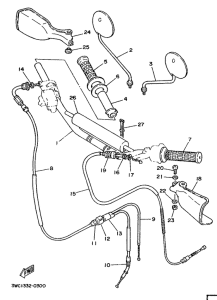 DT80LC Steering handle. cable