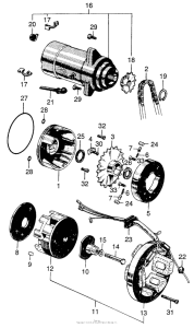 C70 Starting motor + alternator