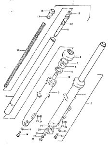 GSX400 Вилка передней оси