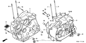 CRF80F Картер двигателя