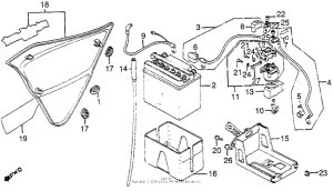 CB550 Right side cover + battery