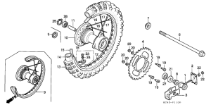 CR80R Rear wheel complete assy