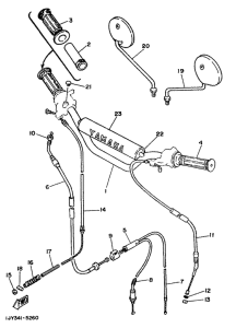 DT50MX Steering handle. cable