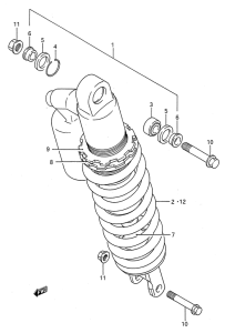 RMX250 Абсорбер удавный в сборе задний