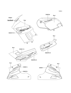 EX250 Decals(red)(f6f)