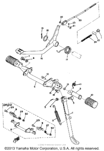 DT125A Stand - footrest - brake pedal