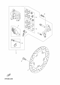 YP125RA Передний суппорт