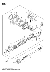 VLR1800 Propeller shaft / final drive gear