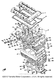 XS750SE-31 - 1978 Cylinder head-cylinder