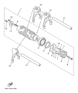 XV17PCR Shift cam. fork